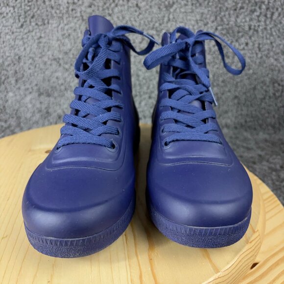 Hunter Original Hi-Top Trainer Shoes Mens Size 8 Purple Rubber Lace Up Sneakers - Picture 2 of 9